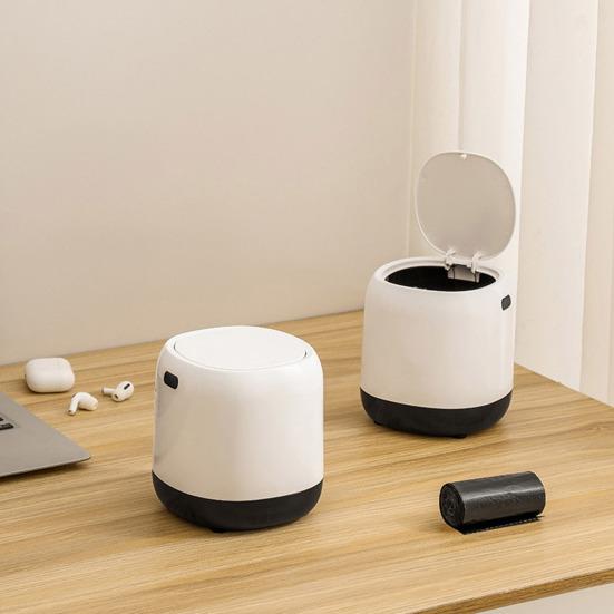 Мини-настольная мусорная корзина с выдвижной крышкой, большое отверстие, скрытая сумка небольшого размера внутри мусорного бака