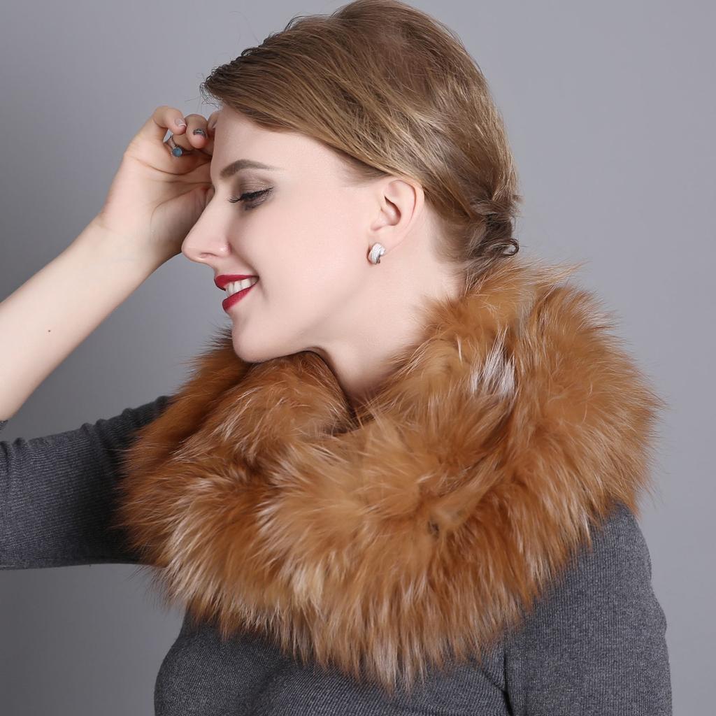 Зимний универсальный теплый меховой шарф, шарф из лисьего меха, плетеный из меха серебристой лисицы, большой меховой шарф, шейный платок