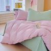 Iins Seersucker Washed Cotton Four-Piece Bedding Set Cotton Solid Color Quilt Cover Set Bedding Three-Piece Set Bed Sheet