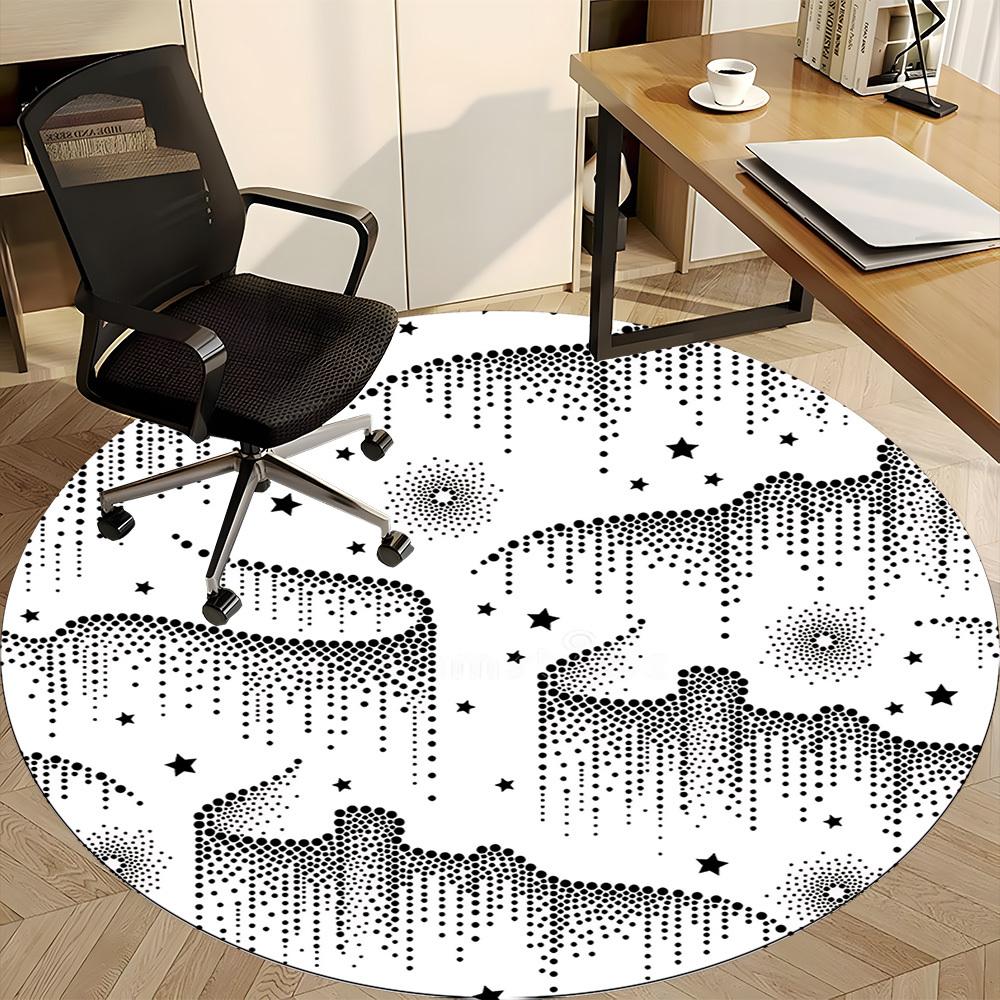 1pc Galaxy Dots Office Round Area Rug, Indoor Mat Suitable For Office, Under Office Chairs Bedroom Living Room Home Decor, Room Deco 174