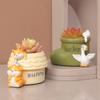 Cute Flower Pot Resin Succulent Pot Planter Home Decor Garden Decoration Desktop Ornaments Bonsai Plant Pot