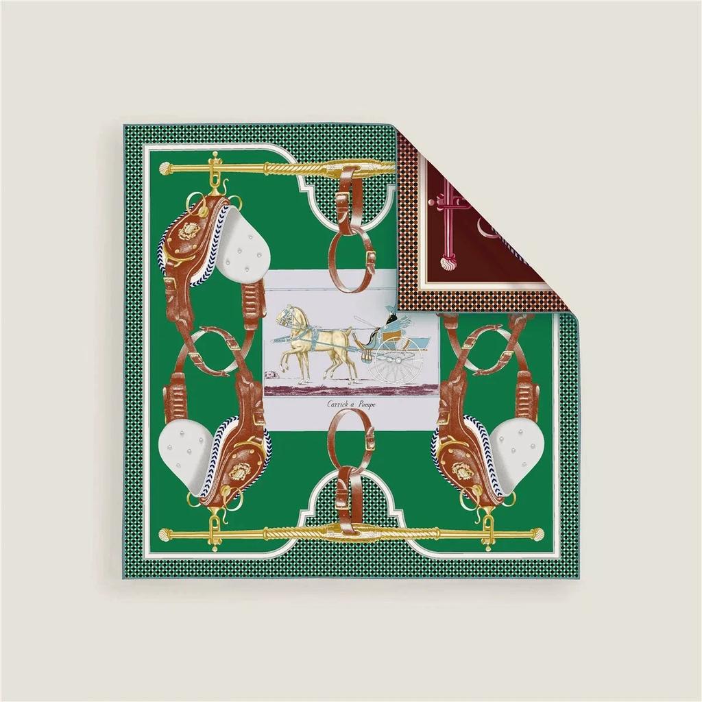 2025 New Two-sided Fashion Elegent Shawl Square Scarf For Women Twill Print Headband Hijab Neckerchief Female Head Wraps Bandana