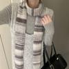 Autumn and Winter Scarf Women's Plaid Wool Blended Long Student Versatile Shawl Thickened Warm Scarf