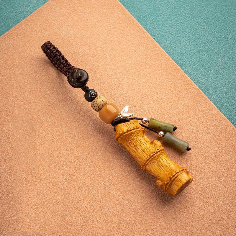 Восходящий с сандалом и бамбуковым узлом, подвеска-ключ, брелок для машины в ретро китайском стиле, женская парная подвеска