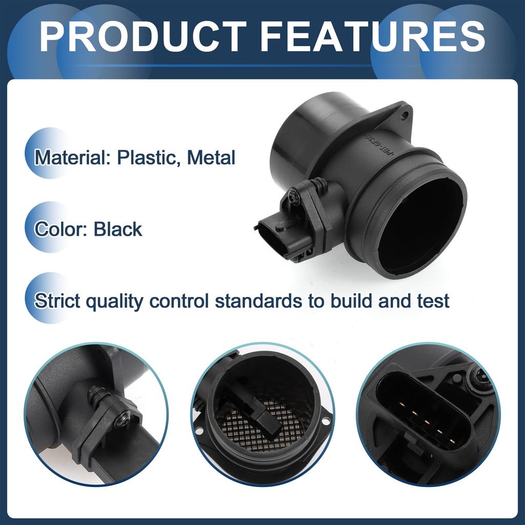 INFINAUTO Mass Air Flow Sensor Assembly for Porsche 911 2007-2013, MAF Sensor No. 99760612500, Black, 1 Piece