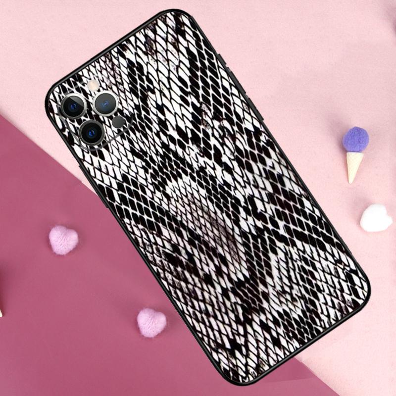 Чехол для телефона под змеиную кожу для iPhone 17 Pro Max 11 14 15 16 Pro Max Plus 12 13 Mini 16e 17 Air Задняя крышка