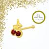 KODY PIERCING 9K Gold Piercing Jeweled Cherry Ball End Nose Pin - Quality Piercing