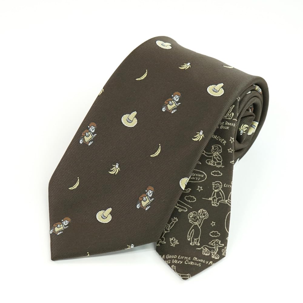 Curious George Tie UND49160 Brown, Party, Branded Tie, Character Gift