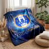 Sheffield Wednesday FC Custom Name Text Flannel Blanket Soccer Logo Personalized Fleece Throw Blanket Special Gift For Sofa Bedroom Home