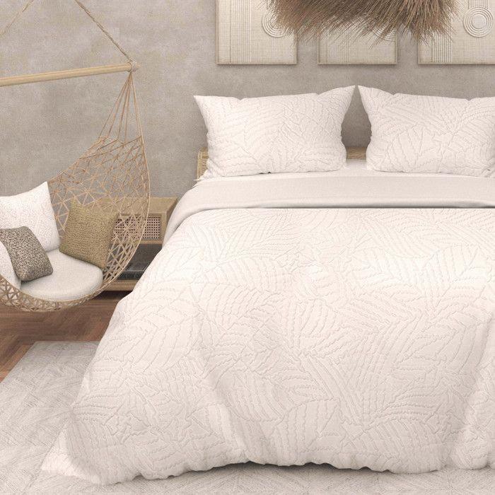 3D Microfibre Duvet Cover Set 260x240 Cm MAYA White, by Soleil d'Ocre