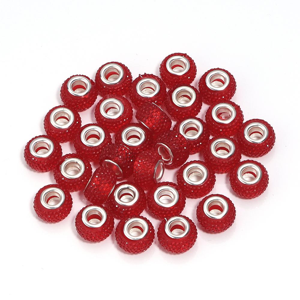20Pcs 14×9mm Crystal Diamond Resin Beads Plated Colorful Large Hole Beads For Jewelry Making Accessories Diy Bracelet Earrings