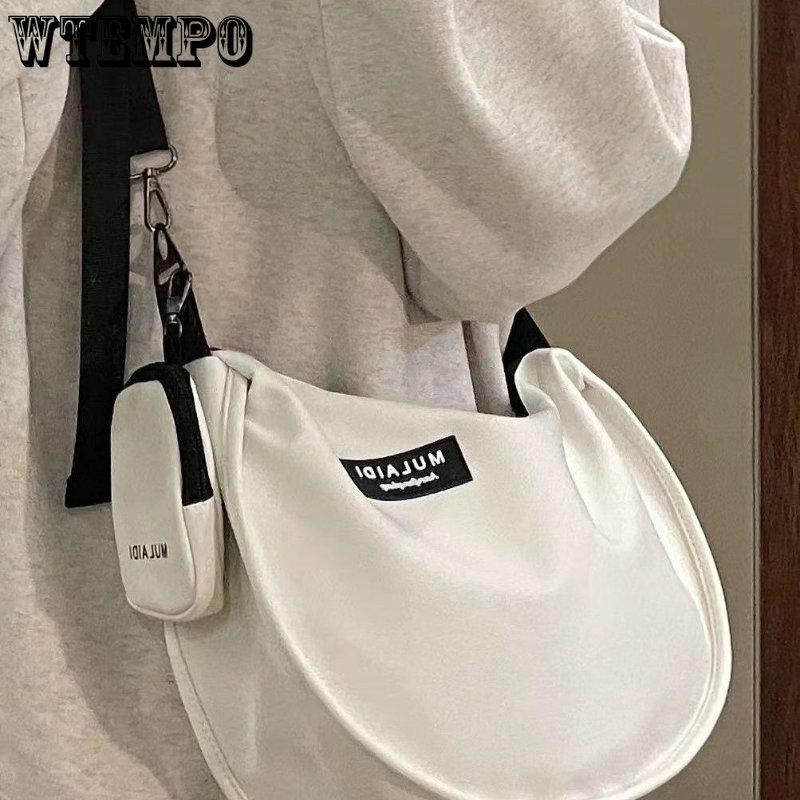 Casual Dumpling Bag Sports Style Messenger Bag Female Large-capacity Canvas Bag Student Class Shoulder Commuter Bag