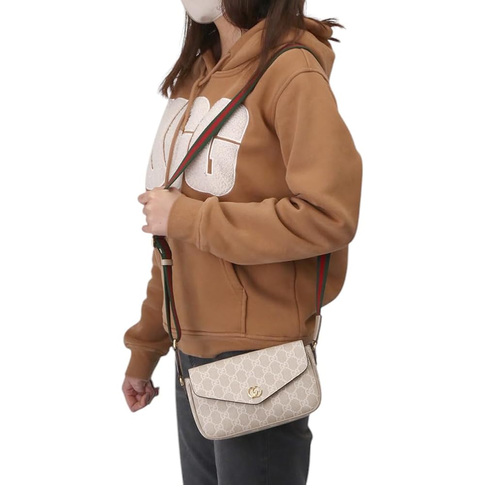 Gucci Ophidia Mini Shoulder Bag Beige Canvas Women's Handbag