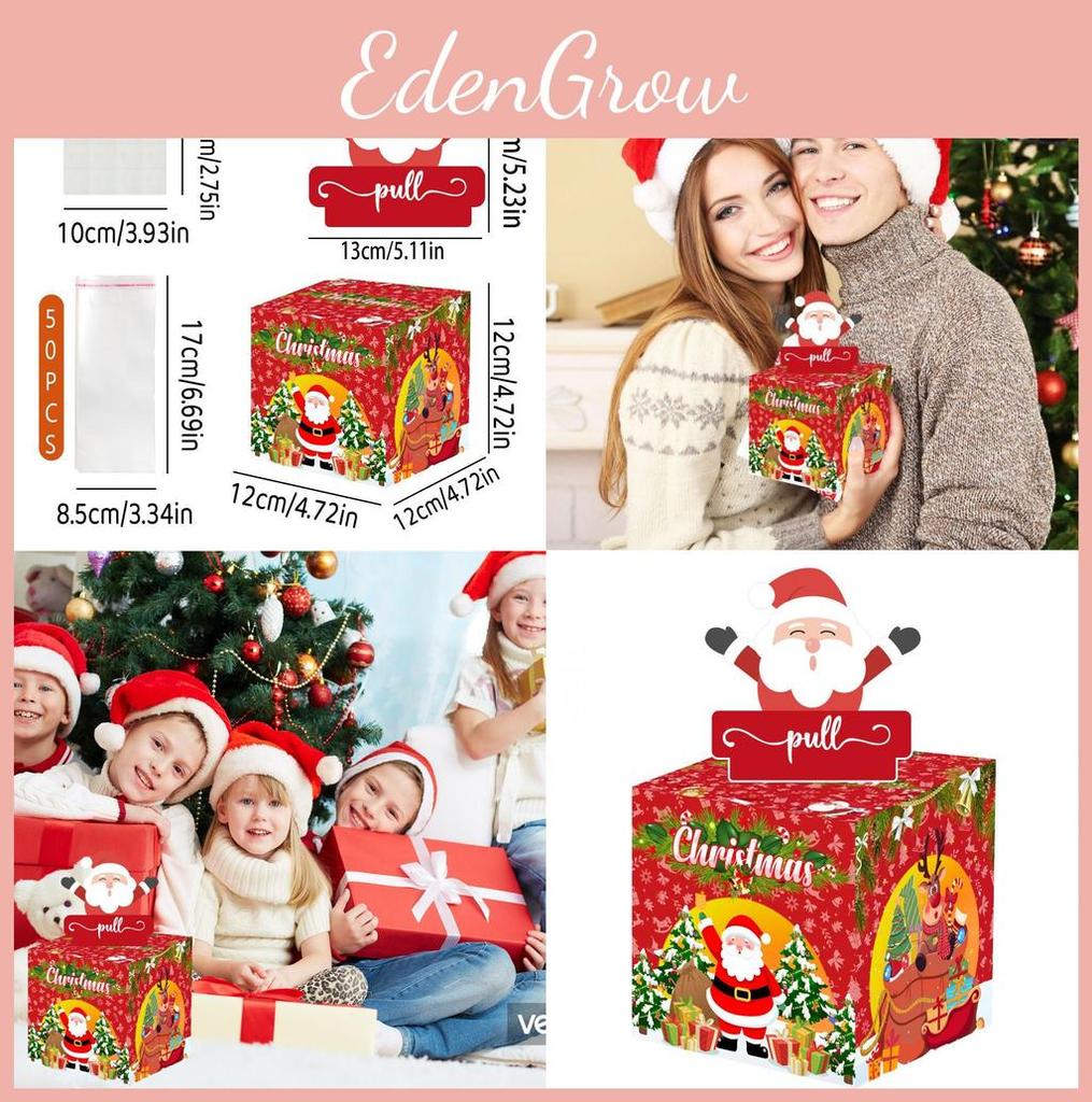 Christmas Santa Red Paper Money Box Festive Celebration Decor And Gift Giving