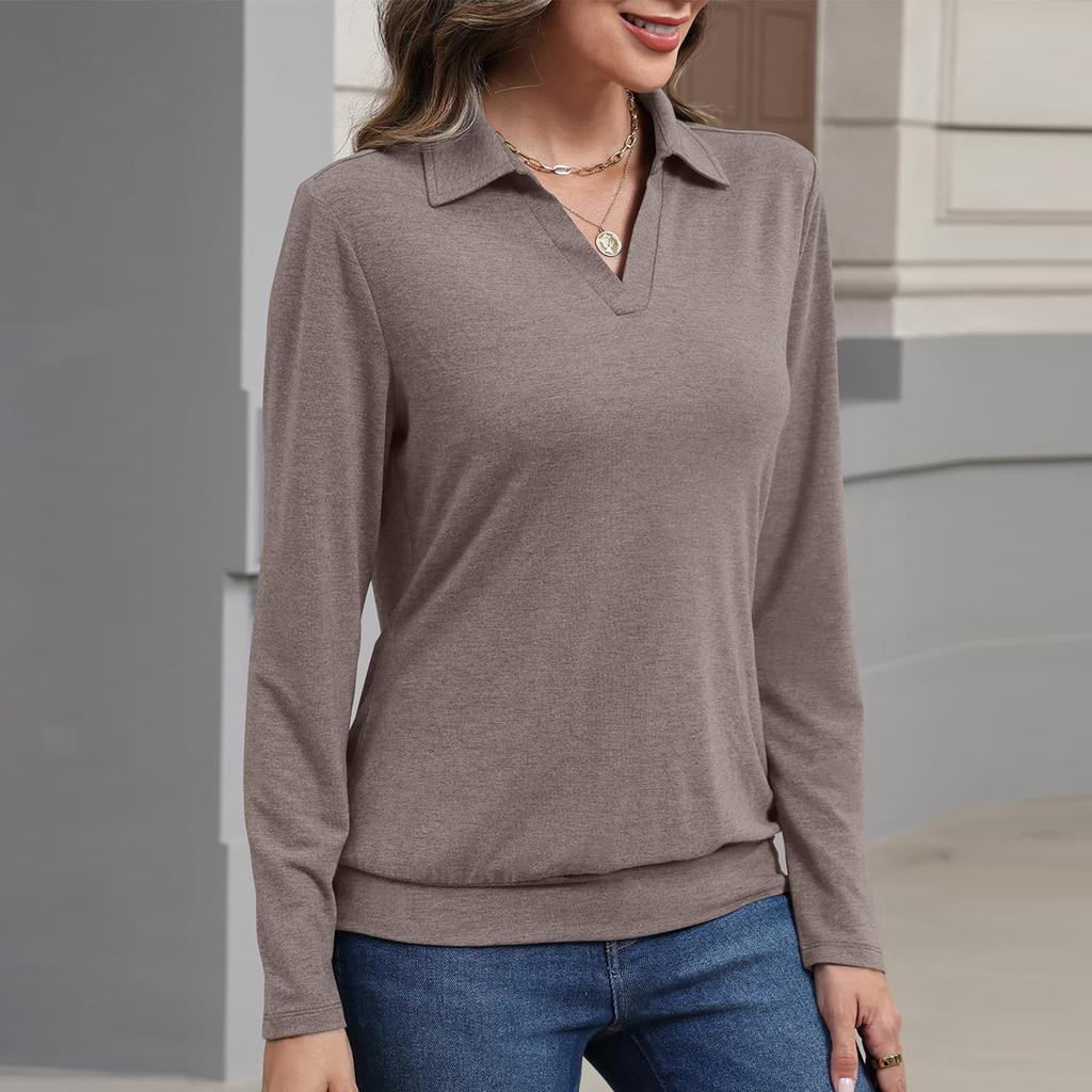 Женский модный однотонный топ с длинным рукавом