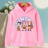 Korean KPop Demon Hunter Cartoon Girls Boy Hooded Sweatshirt Warm Children's Wave Fashion Casual Tops Casual Girls Clothing