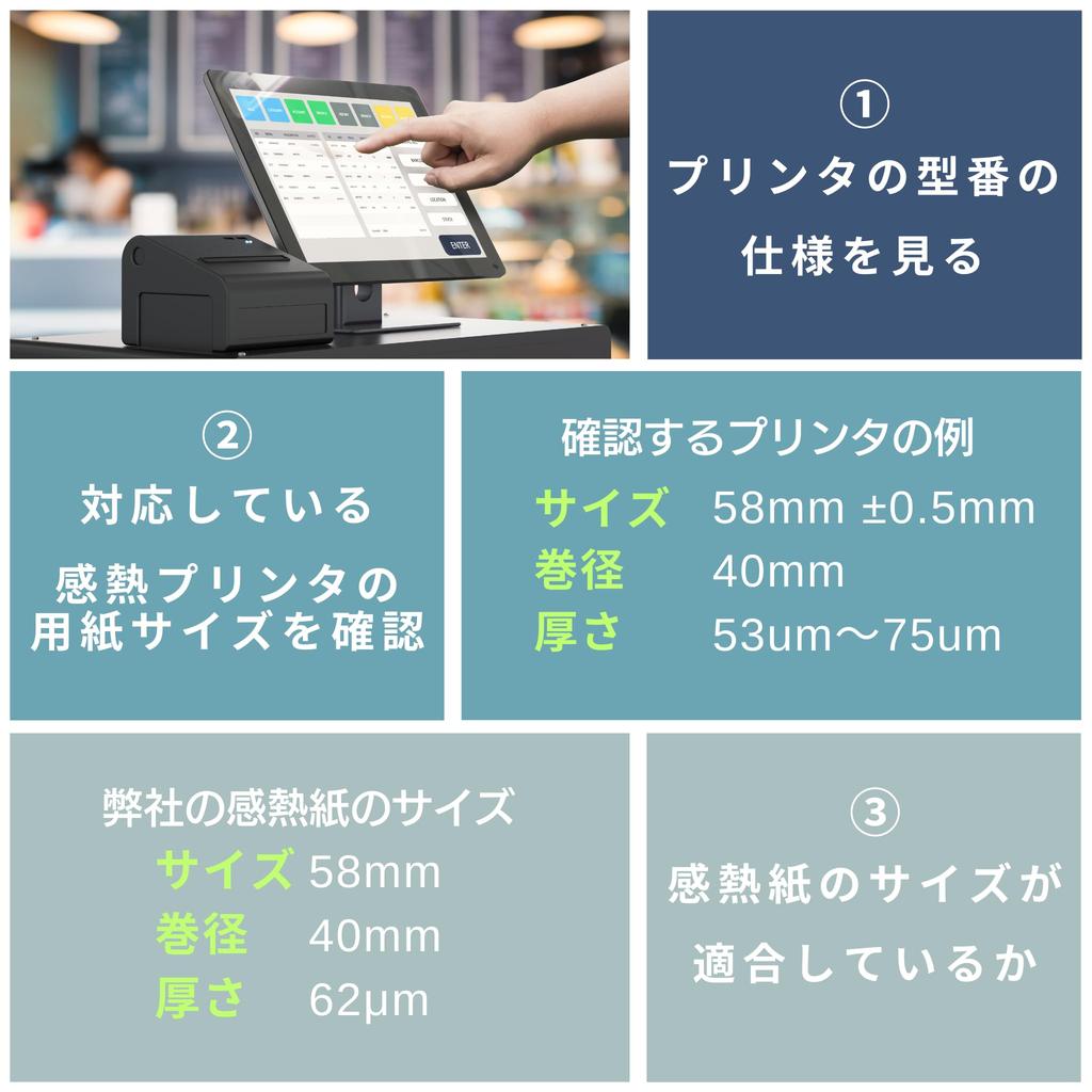 Kami no Tatsujin Thermal Paper 58mm x 40mm x for Mobile Printers Roll, 12mm, (20 Rolls)