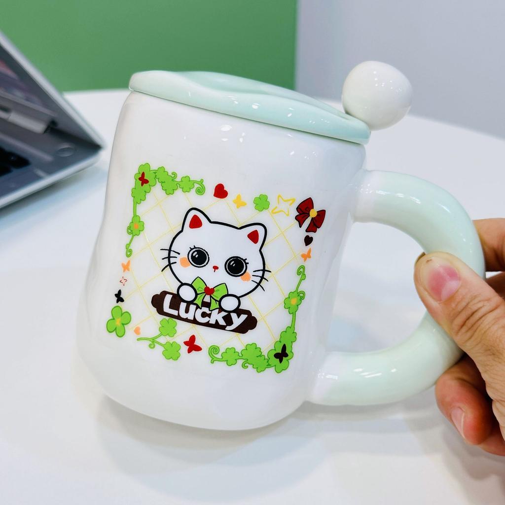 Opening Gift Box Set for Girls Ceramic Cup High Value Household Water Cup Cartoon Mug Cup Souvenir Gift