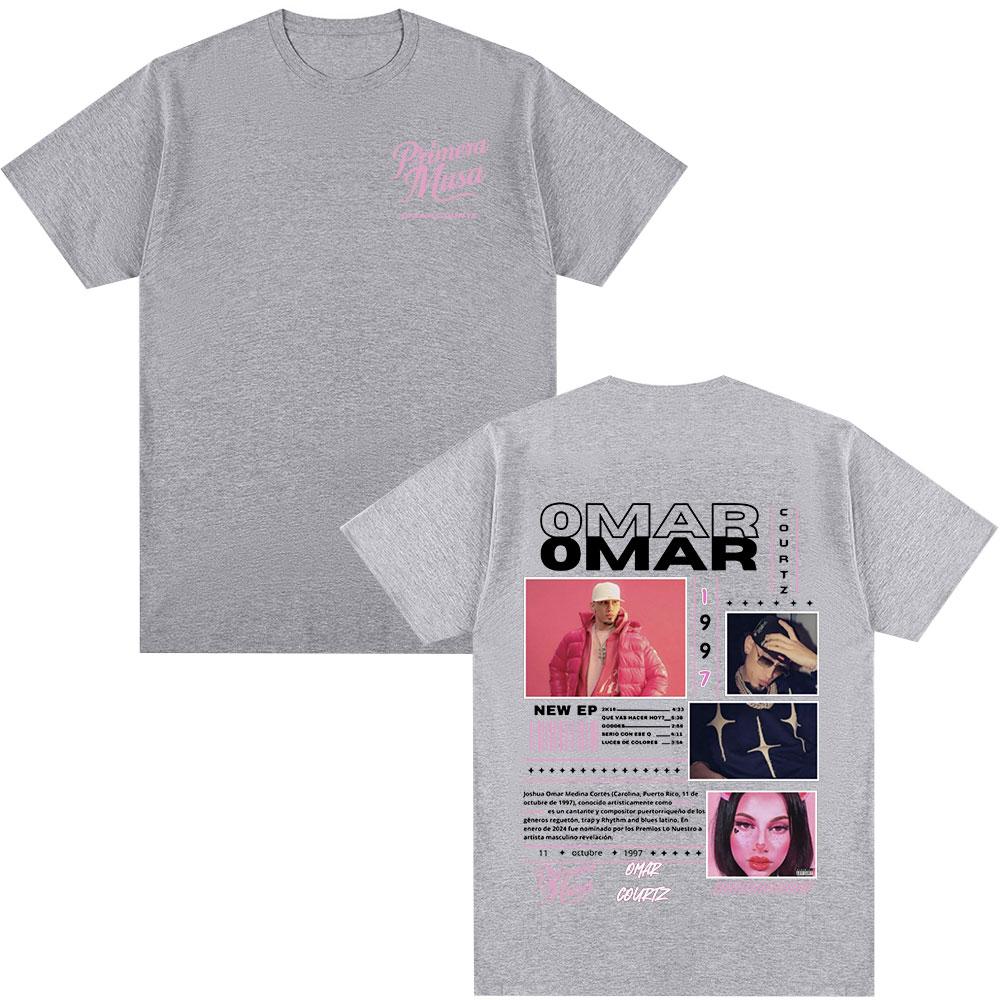 2025 Summer Omar Courtz Primera Musa Album Tour Merch 100 Pure Cotton Printed Tshirt Men Hip Hop Fashion Casual Short Sleeve