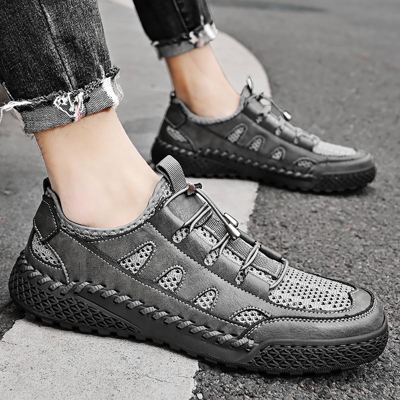 Модная уличная мужская легкая обувь, высококачественная мужская мягкая спортивная обувь, дышащая модная сетчатая обувь для бега, удобные мужские слипоны