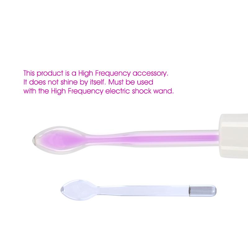 1 шт., высокочастотный аргоновый электрод для лица, насадка-насадка для трубок, массажер для лица, фиолетовый свет, уход за кожей лица, фиолетовый