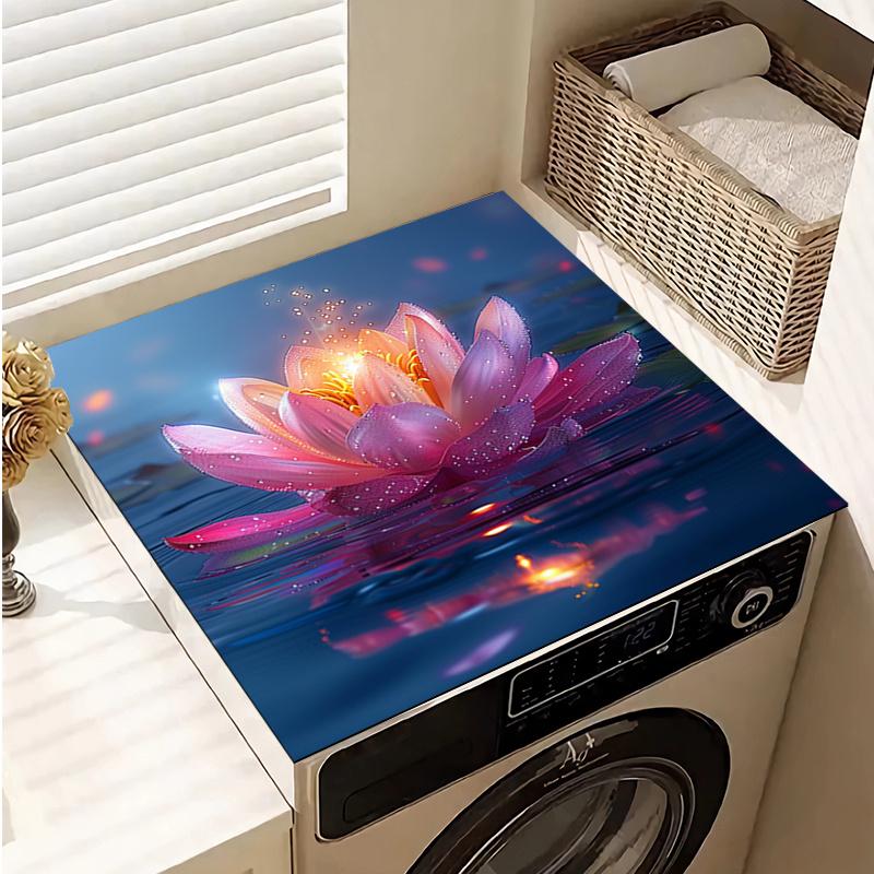 1Pcs Rubber Drying Mat WithPink Lotus Flower For Coffee Shop Restaurant Kitchen Carpet Tableware Durable Diatom Mud Table Mat Pet Mat Coffeeware