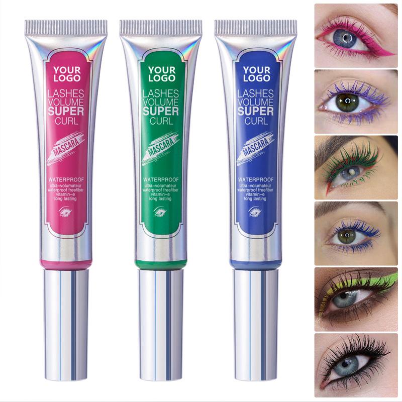 Цветная тушь для ресниц Dense Waterproof Slender Curled Long-Sticking Non-Smacking Mascara Makeup