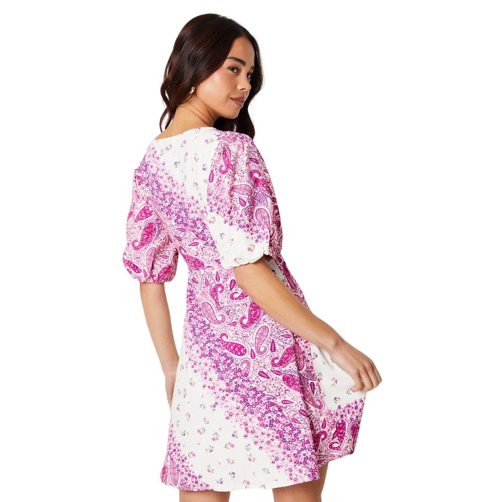 Женское мини-платье с запахом и пышными рукавами Dorothy Perkins