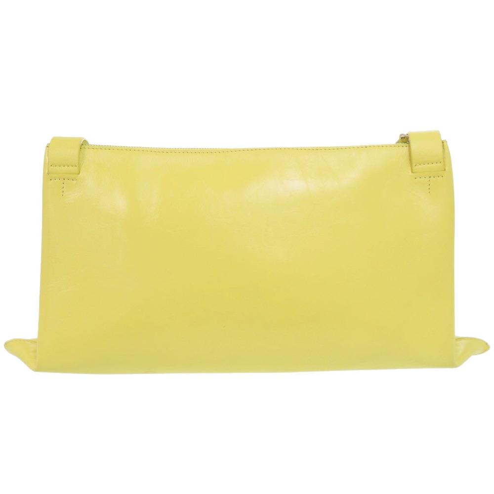 Used AUTHENTIC JIL SANDER Shoulder Bag yellow Leather