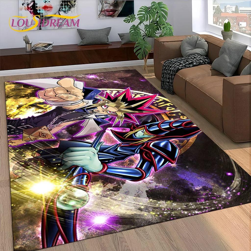 2025 New Yu-Gi-Oh Blue Eyes Dragon Monster Gold Card Cartoon Game Carpet Rug for Bedroom Living Room Home Sofa,Decor Floor Mat