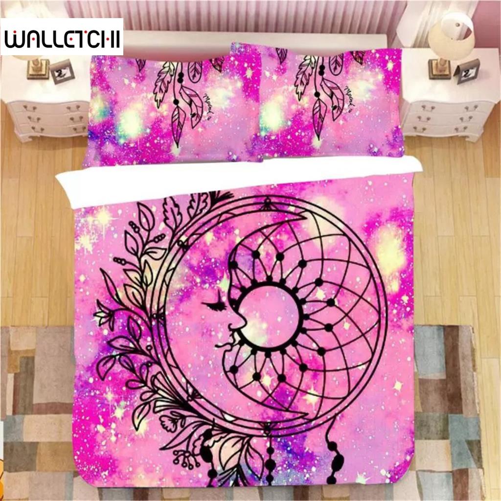 Dream Catcher Пододеяльник King Double Розовый Starry Universe Queen Size для детей и девочек Пододеяльник из микрофибры