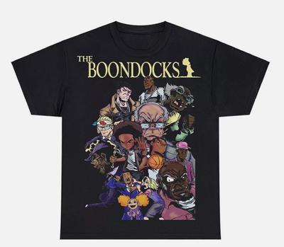 Черная футболка с графическим принтом The Boondocks S-3XL Унисекс футболка по ТВ-шоу
