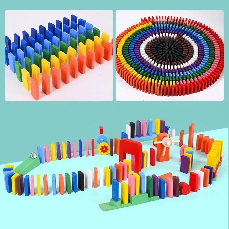 Premium Dominoes Set For Kids 320 Pieces Mechanical Features Instructions Storage Bag Great For Brain Exercise