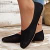 Fashion 2024 Women's Round Toe Solid Color Knitted Slip-on Shoes Casual Breathable Ballet Flat Shoes Women's Mesh Flat Loafers Zapatilla