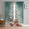 Рождественские Олени Снежинки Шторы для Гостиной Спальни Домашнее Украшение Оконная Вуаль Тюлевая Штора Драпировки