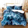 Sea Wave Duvet Cover King/Queen Size 3D Blue Ocean Spray Waves Bedding Set for Kids Teens,Azure Seawater Soft Comforter Cover
