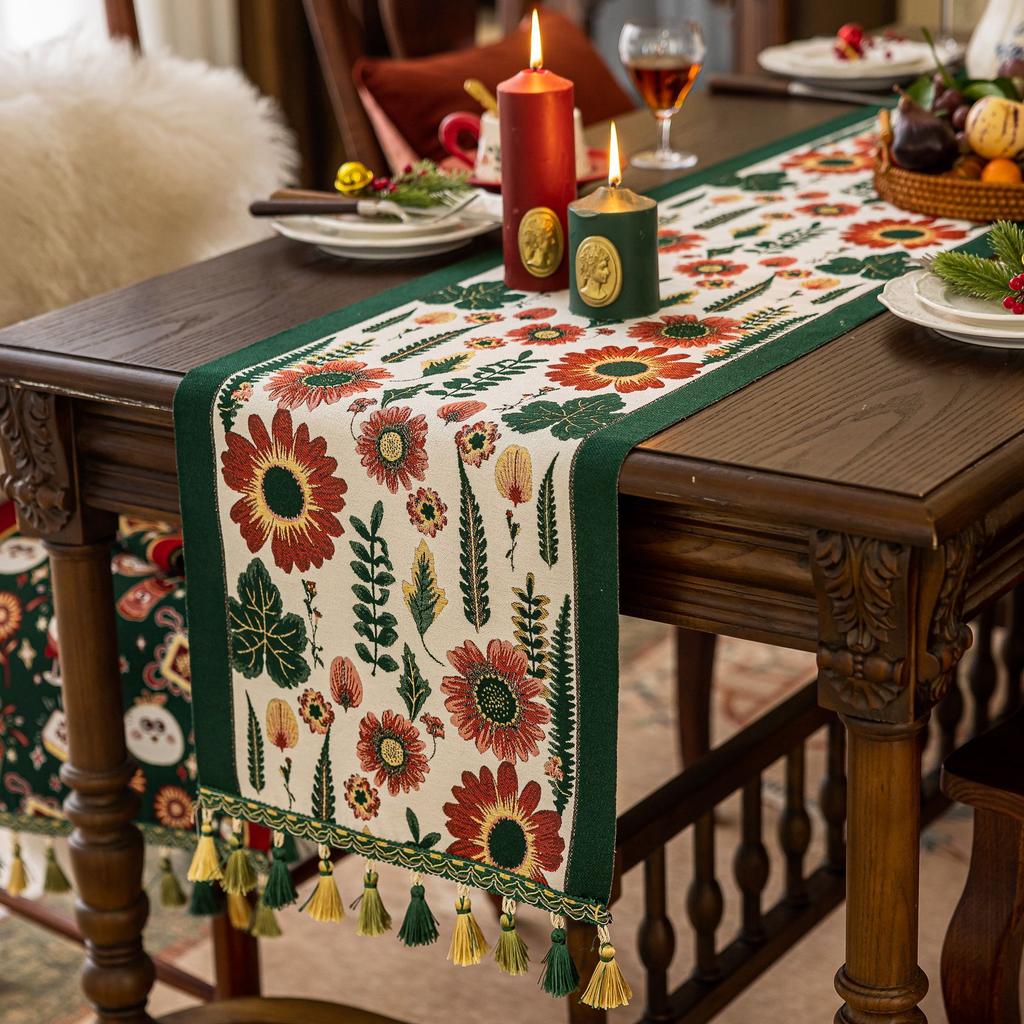 Cotton And Linen Tablecloth Rectangular Round Table Small Fresh Foreign Trade Coffee Table Cover Symmetrical Striped Tablecloth