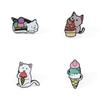 Cute Cartoon Cat Brooch Pin Alloy Cat Cone Pin For Bags Accessories And Backpacks