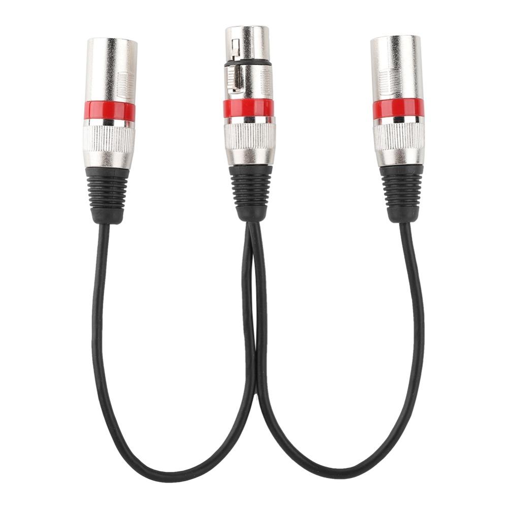 30cm Length Audio Mic Extension Cable Zinc Alloy Plug XLR Splitter Cable for Canon For Mixers