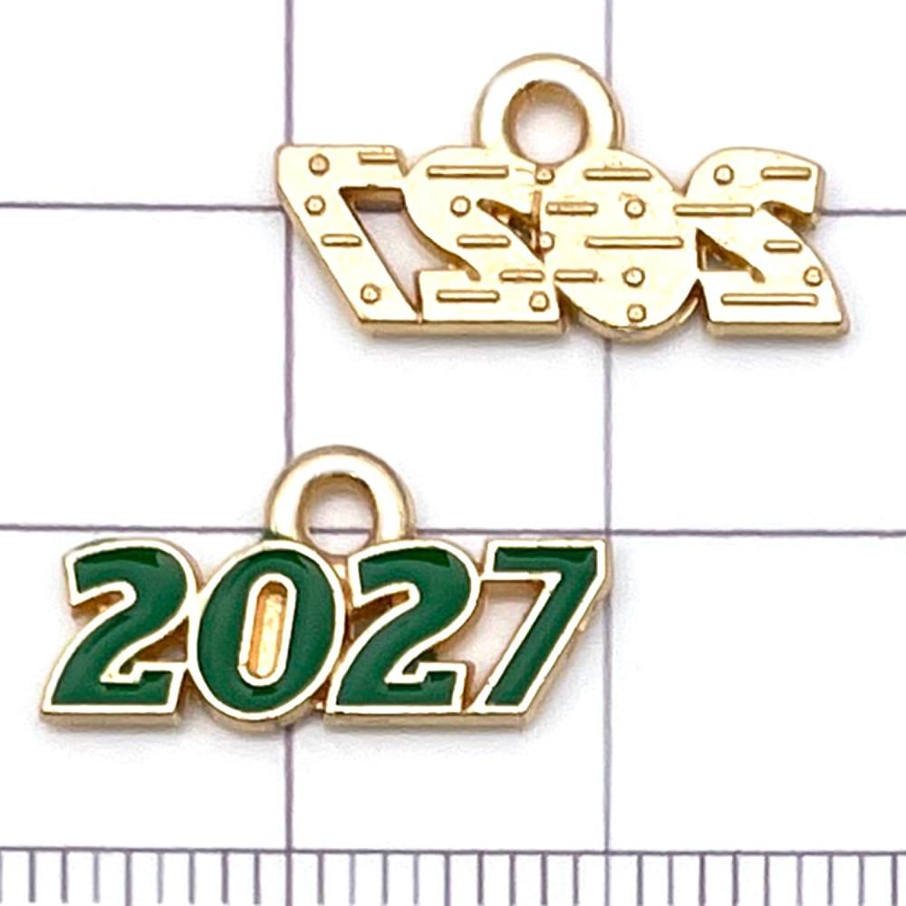 Набор из 10 цветных эмалированных сплавных подвесок с цифрами 2027 для DIY украшений и аксессуаров