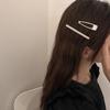 Корейские простые заколки для волос из сплава, модные металлические заколки с металлической челкой, боковые заколки для женщин и девочек, заколки в виде утконоса, соответствующие боковые заколки для волос