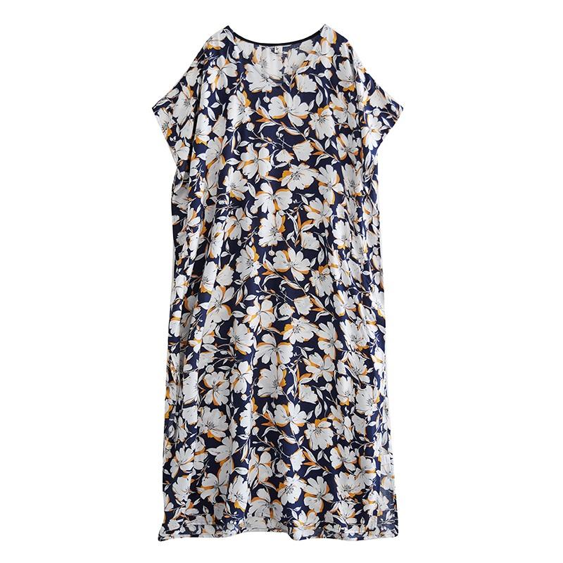 Short Sleeve Plus Size Vintage Floral New In Dresses for Women Casual Loose Maxi Long Summer Dress