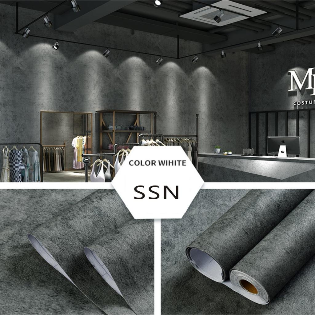 Industrial Cement Grey Clothing Store Living Room Decor Contact Paper Vinyl Self Adhesive Waterproof Wallpaper Wall Stickers