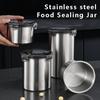 Stainless Steel Food Container Sealed Tank Food Coffee Beans Snack Storage Cans Tea Leaf Container Organizer Kitchen Accessories