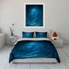 Glowing blue lion portrait. Bedding sets Duvet cover sets Duvet covers Pillowcases(1 * Duvet Cover 2 * Pillowcases without duvet insert)