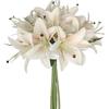 12 Heads Artificial Lilis DIY Flower Realistic Fake Flowers Floral Arrangement Plastic Simulation Flowers Home Decoration