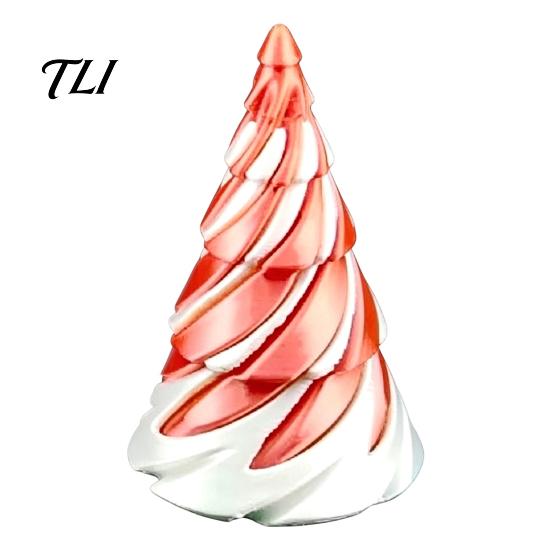 Fun Fingertip Toys for Kids Mini Christmas Tree Fidget Toy, Spiral Cone Toy Stress Two Color Plastic Ornaments Relief, Contrast Sensory Adults Holiday
