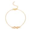 Summer Beach Golden Silver 8-shaped Foot Chain Simple Temperament  Anklet Thin Chain Woman Fashion
