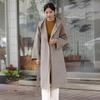 Yiliteng Women's Hooded Double-Sided Wool Coat with Toggle Buttons