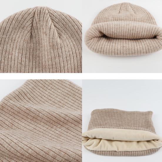 Yousheng 3 Pcs/Set Unisex Winter Beanie Scarf Gloves Set Thick Plush Knitted Warm Cap Gloves Elastic Ear Protection Windproof Winter Outdoor Cycling